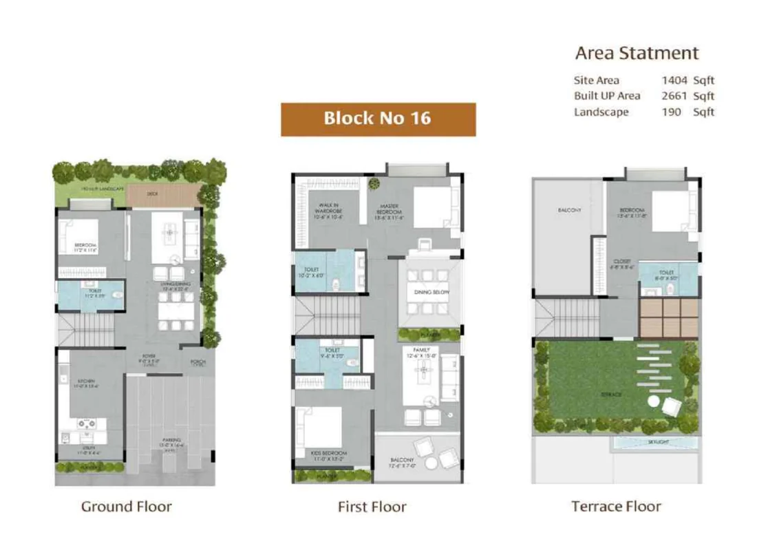 Gravity Smera Gardens Block 16 East 2,650 sq.ft. 4 BHK villa floor plan